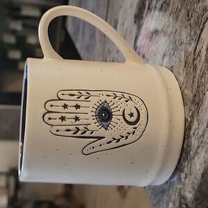 Stay Wild Moon Child Ceramic Coffee Mug  Hamsa Hand Evil Eye Protection Blue
